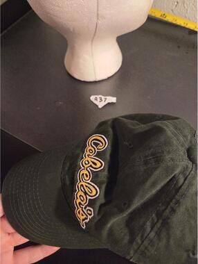 Cabela’s Green Script Logo Dad Hat Strapback Hat | Dark Forest Green